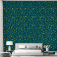 Royal Gold on Gold Abstract Vine Leaves Line