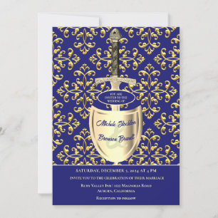Royal Gold Pattern Wedding Invitation
