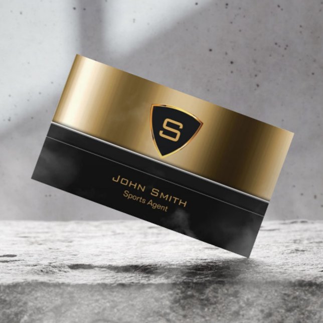 Royal Gold Shield Sports Agent Business Card (Creator Uploaded)