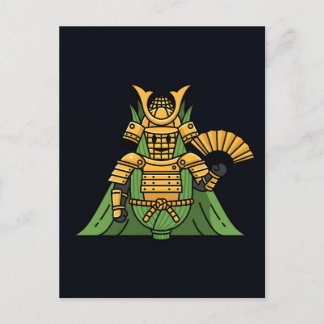 Royal Golden Corn Samurai Commander Illustration Postcard