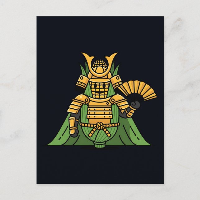 Royal Golden Corn Samurai Commander Illustration Postcard (Front)