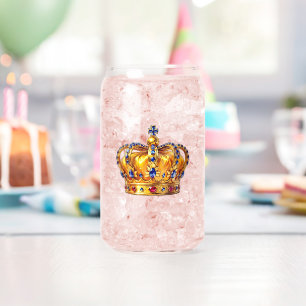 Royal golden crown can glass