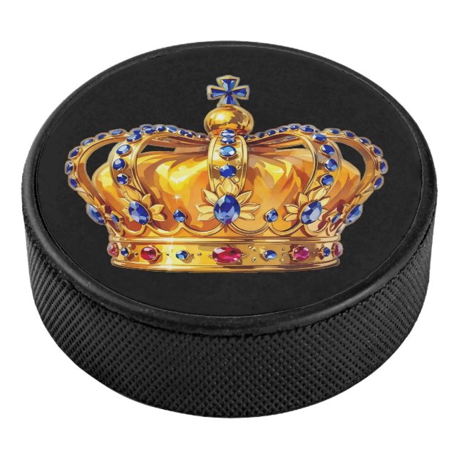 Royal golden crown hockey puck (3/4)
