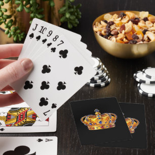 Royal golden crown playing cards