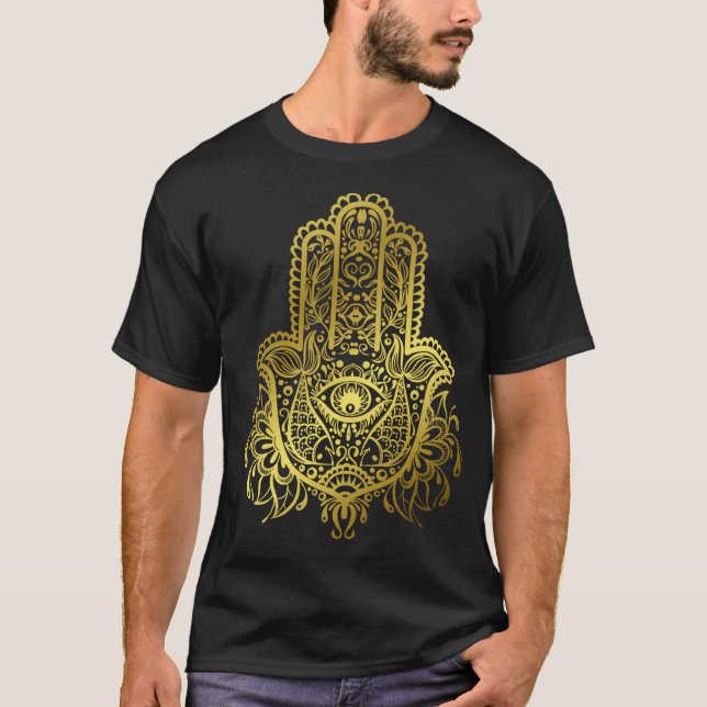 Royal Golden Hamsa Hand T-Shirt (Front)