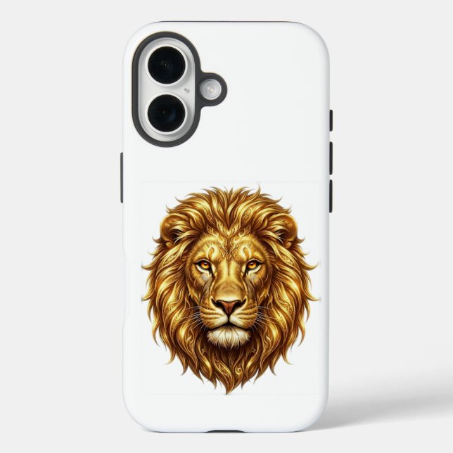 Royal Golden Lion Face - Bold Wild Animal Design Case-Mate iPhone Case (Back)