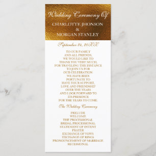 Royal Golden Shiny White Wedding Program