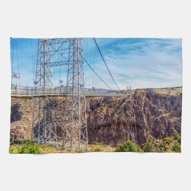 Royal Gorge Bridge Side View Kitchen Towel (Horizontal)