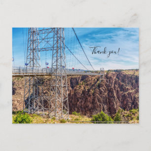 Royal Gorge Bridge Side View Thank You Postcard