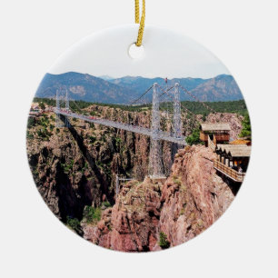 Royal Gorge Bridge, the highest in USA Ceramic Ornament