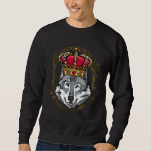Royal Gray Wolf King Queen Princess Wild Animal Wo Sweatshirt