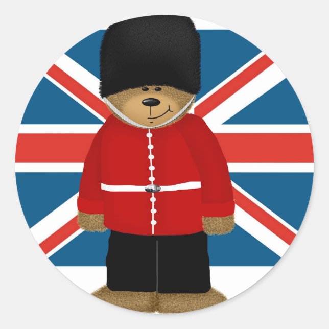 Royal Guard Bear Classic Round Sticker (Front)