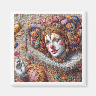 "Royal Harlequin Elegance – Artistic Magnet" Magnet