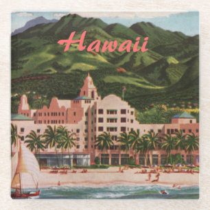 Royal Hawaiian Hotel Glass Coaster