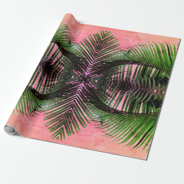Royal Hawaiian Palms Wrapping Paper (Unrolled)