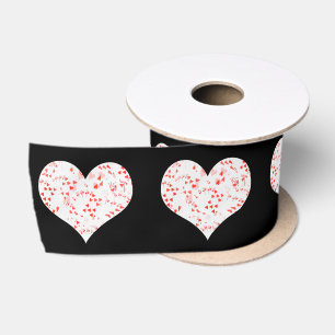 Royal Heart Flush In A Hearts Shape, Satin Ribbon