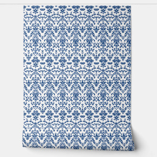 Royal Heirloom Petite - Blue, White Wallpaper