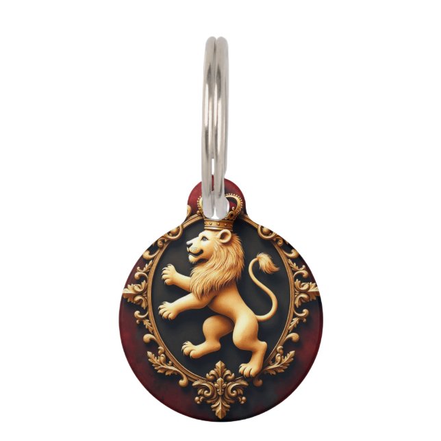 Royal Heraldic Tapestry Pattern Pet Tag (Front)
