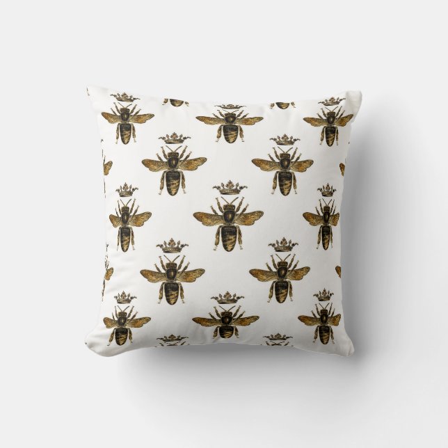 Royal Honey Bee Throw Pillow (Front)