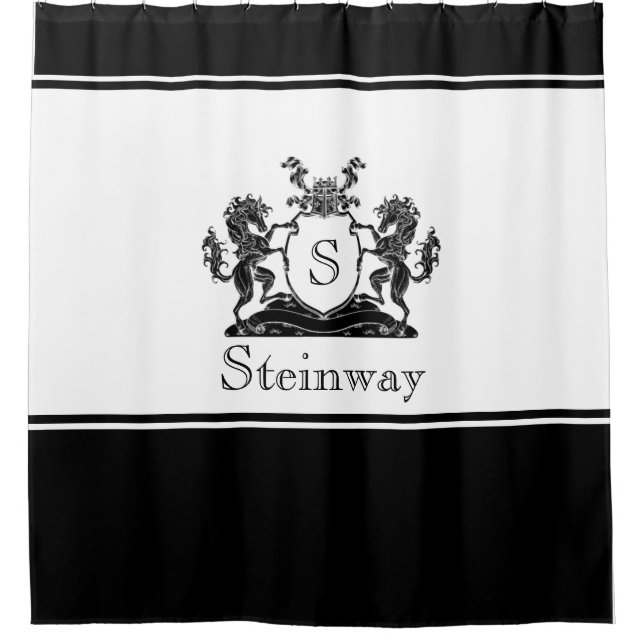 Royal Horse Crest Shower Curtain (Front)