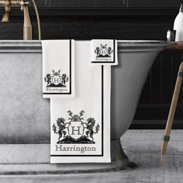 Royal Horse Crest White Bathroom Towel Set (Creator Uploaded)