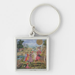 Royal Hunt, from Isfahan, Iran Key Ring