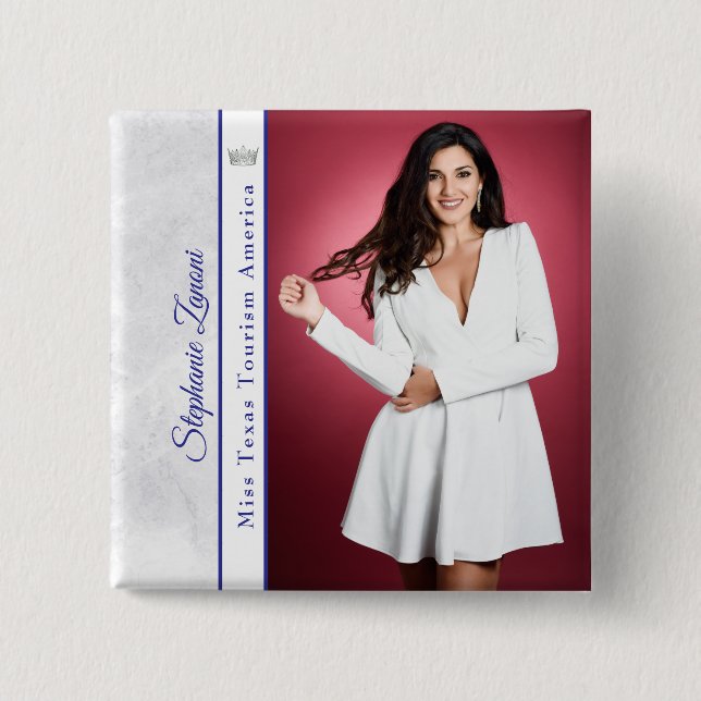 Royal Ice Pageant Sash Button Pin (Front)