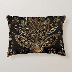 Royal Indian Luxury Black & Gold Decorative Cushion