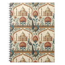Royal Indian Palace Peacock Floral Pattern Artwork