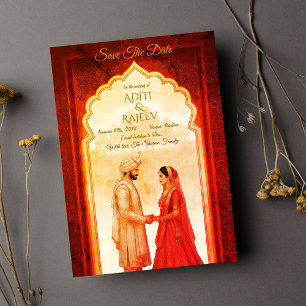 Royal Indian Palace Wedding Save The Date Invitation