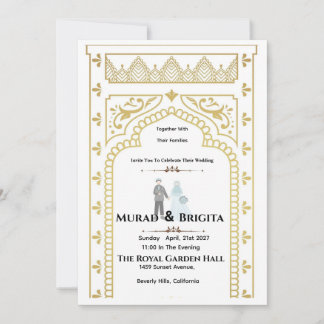 Royal Indian Wedding Invitation – Gold Design