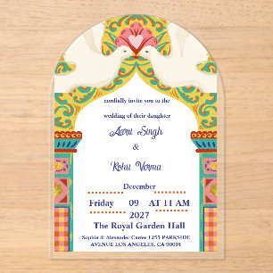 Royal Indian Wedding Invitation   Gold Traditional