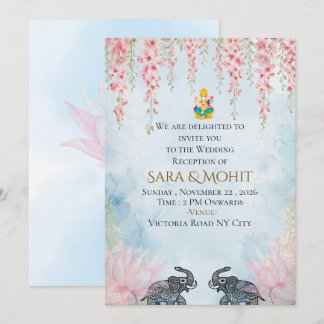 Royal Indian Wedding Reception Invitation card