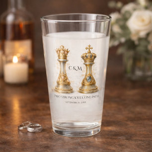Royal King Queen Couple Wedding Keepsake Glass
