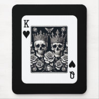 Royal King & Queen of Hearts Skulls & Roses
