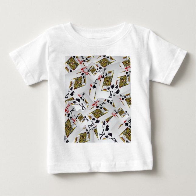 "Royal Layer: A Stack of Kings Poker Cards" Baby T-Shirt (Front)