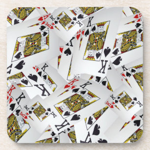 "Royal Layer: A Stack of Kings Poker Cards" Coaster
