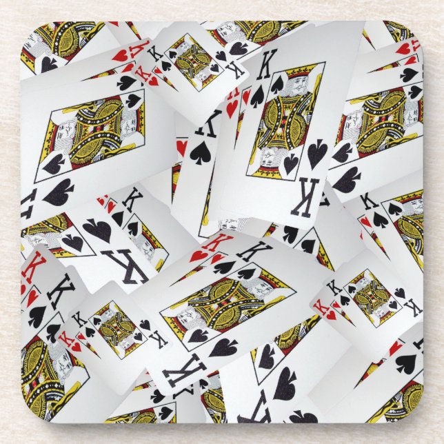 "Royal Layer: A Stack of Kings Poker Cards" Coaster (Front)