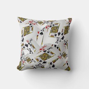 "Royal Layer: A Stack of Kings Poker Cards" Cushion
