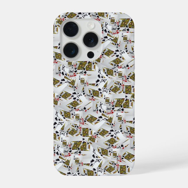 "Royal Layer: A Stack of Kings Poker Cards" iPhone Case (Back)
