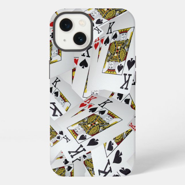 "Royal Layer: A Stack of Kings Poker Cards" iPhone Case (Back)