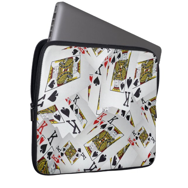 "Royal Layer: A Stack of Kings Poker Cards" Laptop Sleeve (Front Right)