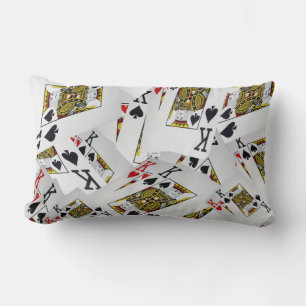"Royal Layer: A Stack of Kings Poker Cards" Lumbar Cushion