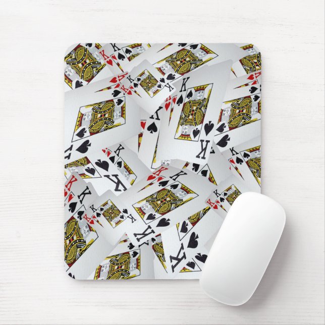 "Royal Layer: A Stack of Kings Poker Cards" Mouse Pad (With Mouse)