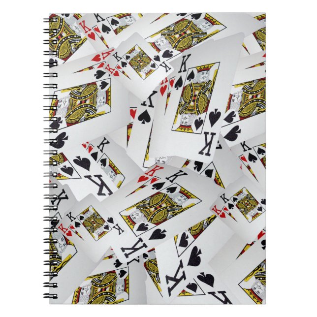 "Royal Layer: A Stack of Kings Poker Cards" Notebook (Front)