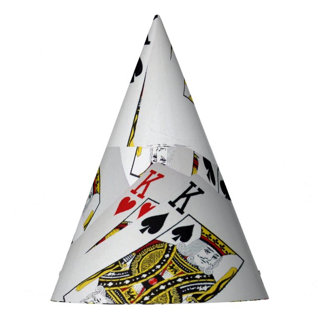 "Royal Layer: A Stack of Kings Poker Cards" Party Hat (Front)