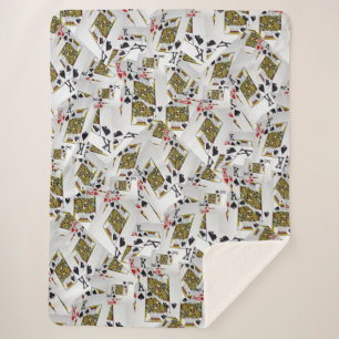 "Royal Layer: A Stack of Kings Poker Cards" Sherpa Blanket