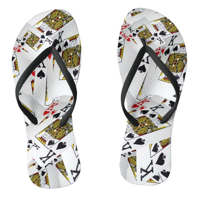 "Royal Layer: A Stack of Kings Poker Cards" Thongs (Footbed)