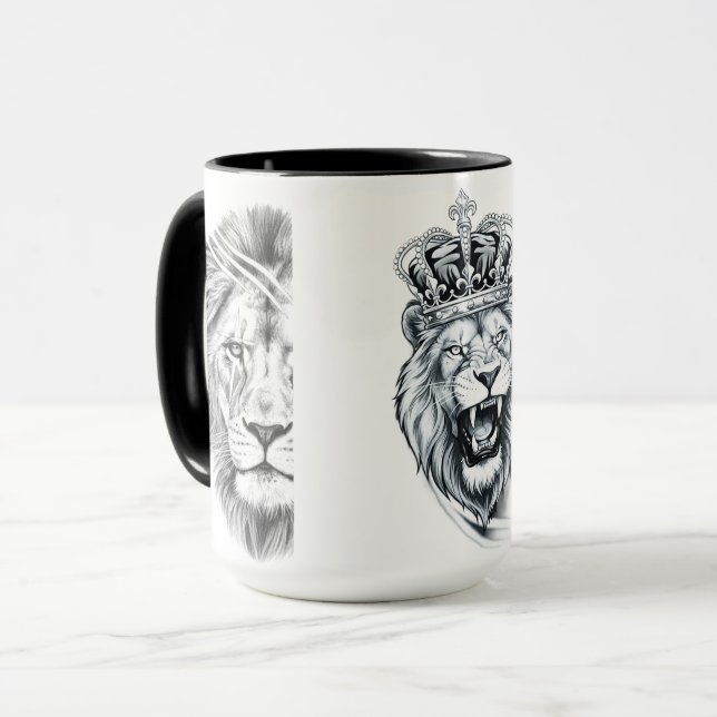 Royal Lion King Strength Graphic Mug (Front Left)