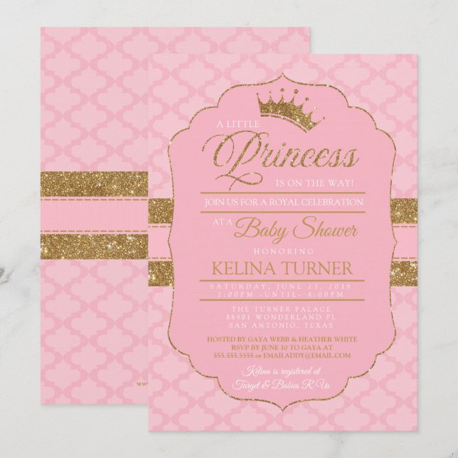 Royal Little Princess Baby Shower Invitation (Front/Back)